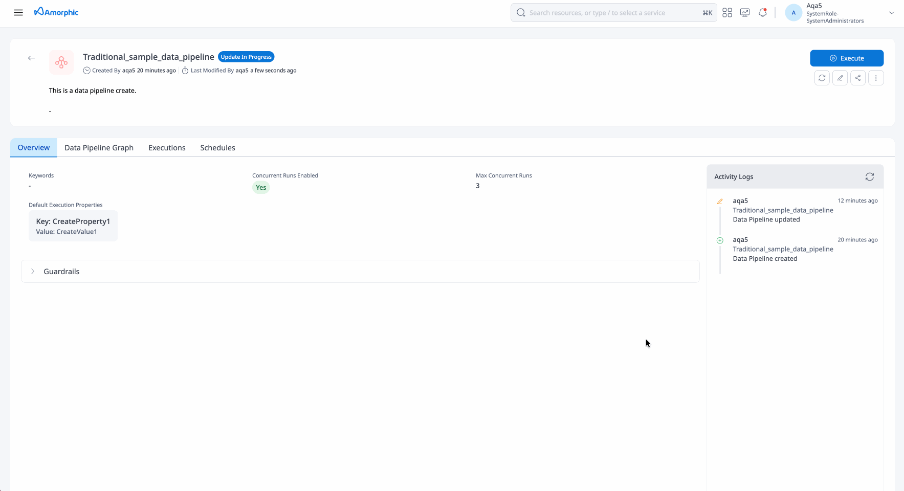 Runtime Properties on Execute