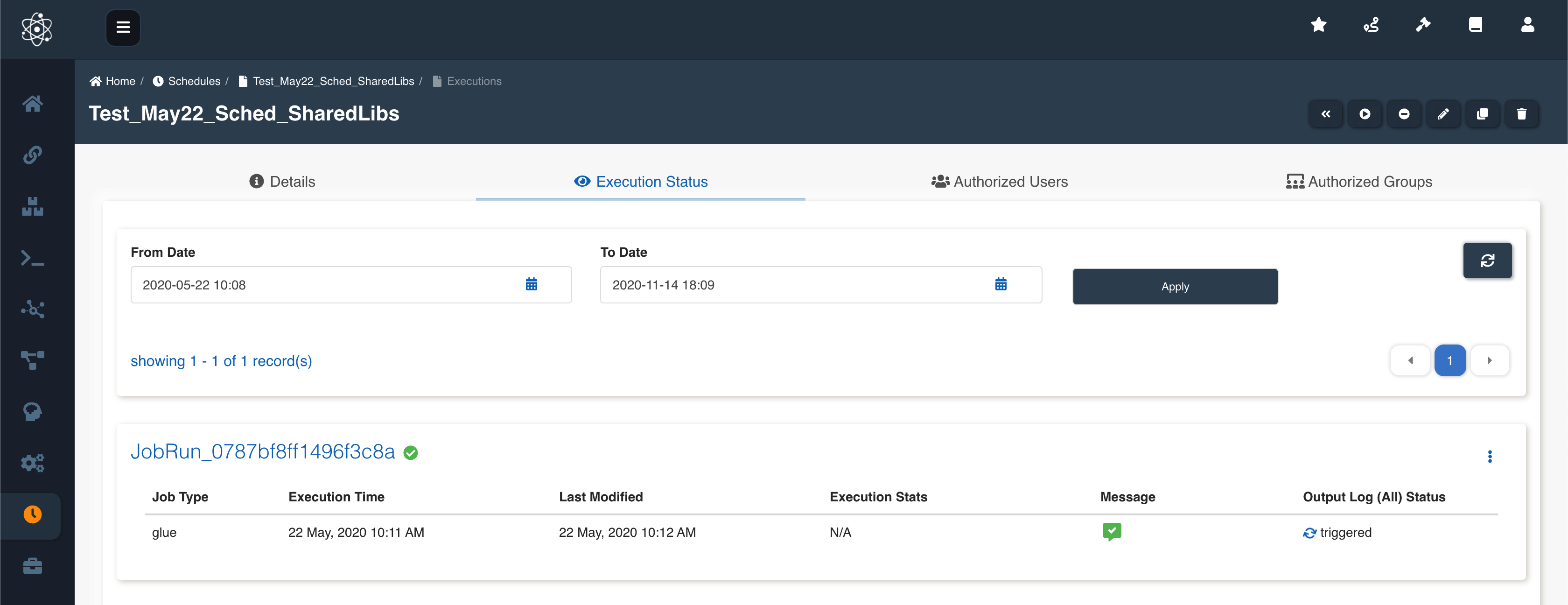 Download output (all) execution logs