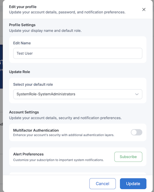 Alert preferences