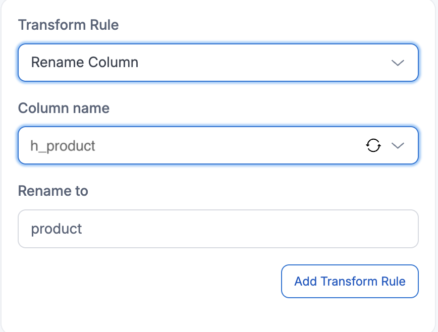 Add New Column Rename Column