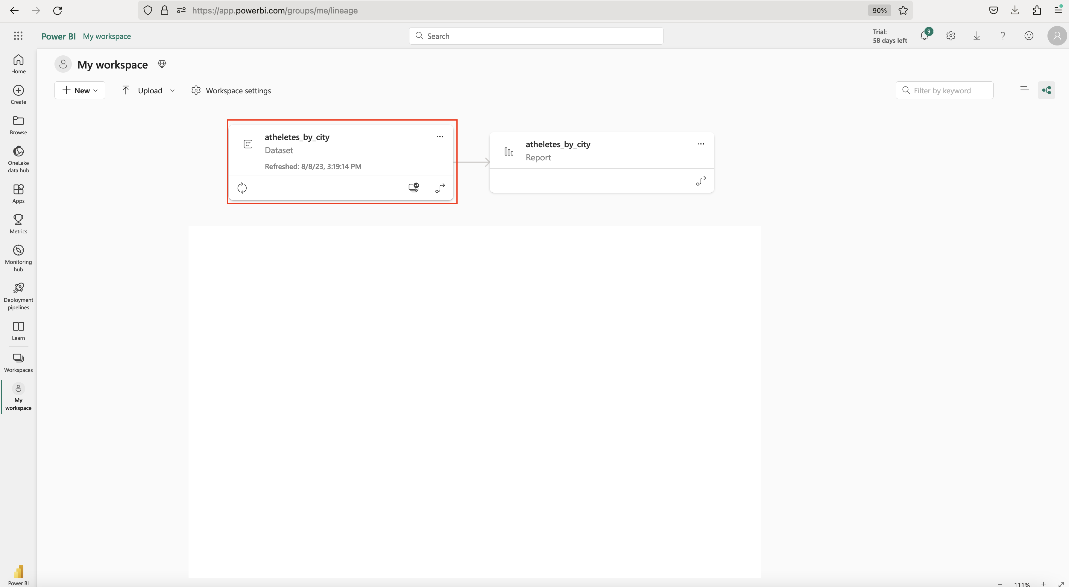 PowerBI Cloud Dataset