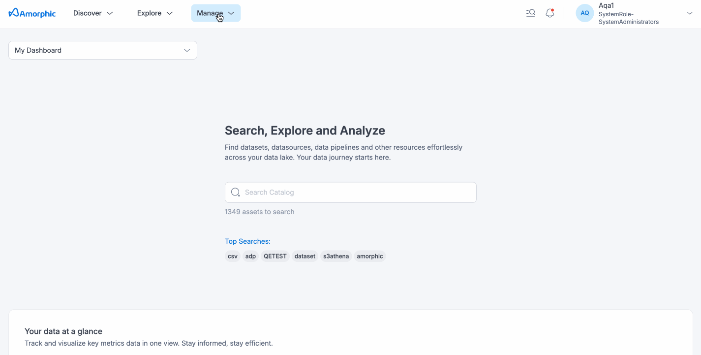 DWH Management Home Page