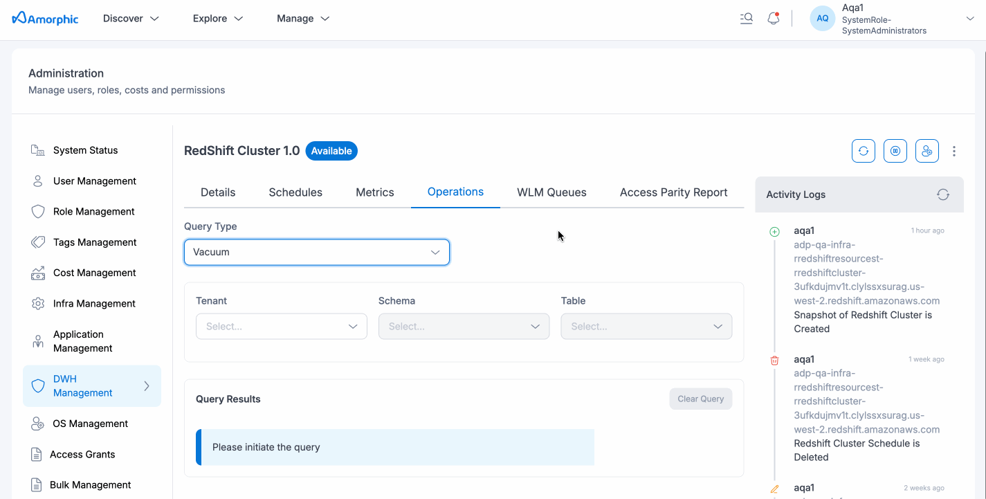 Work load management errors