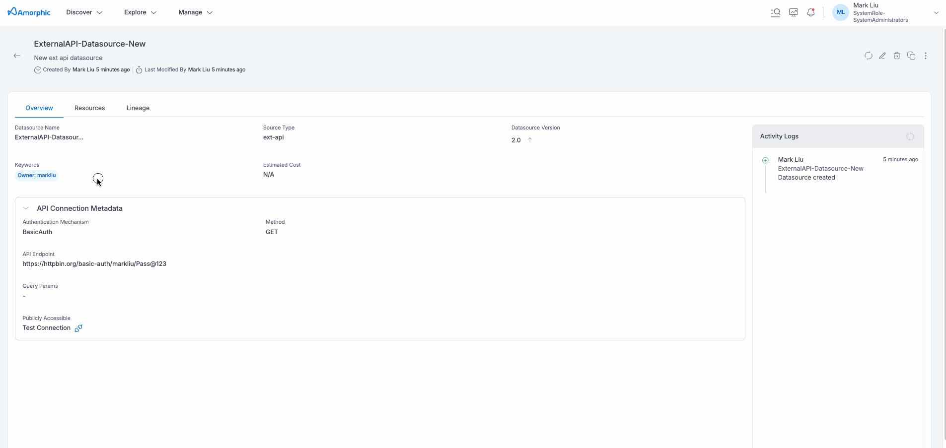 External API Details