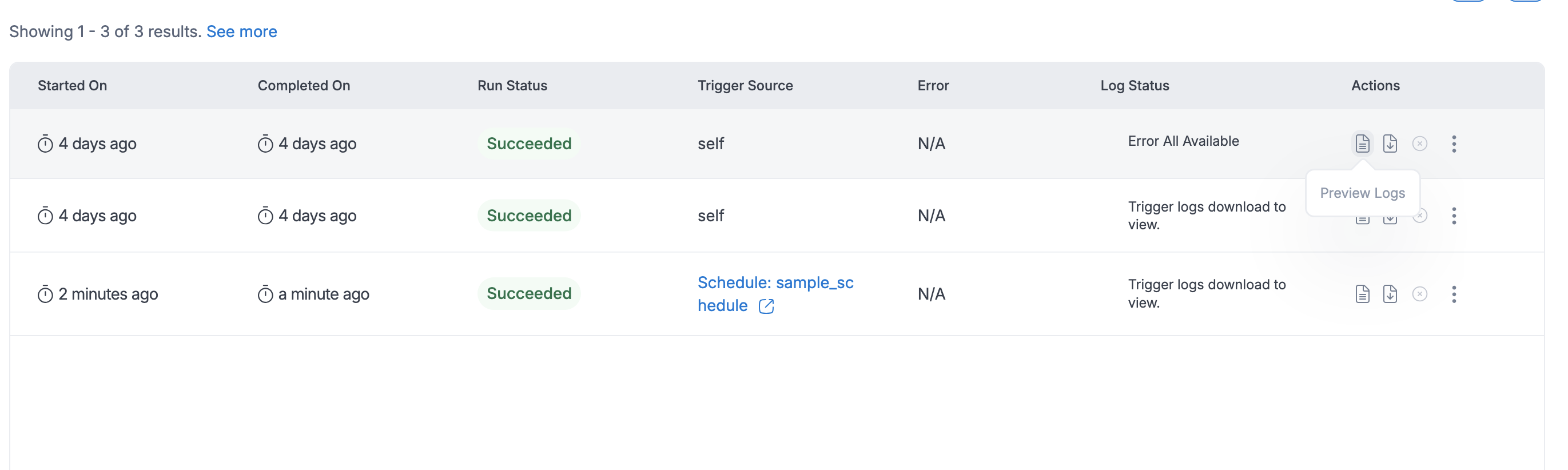 Preview Logs