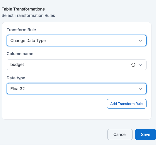 JDBC Change Data Type