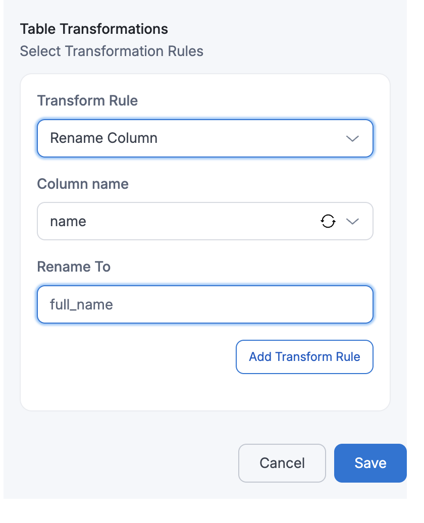 JDBC Rename Column