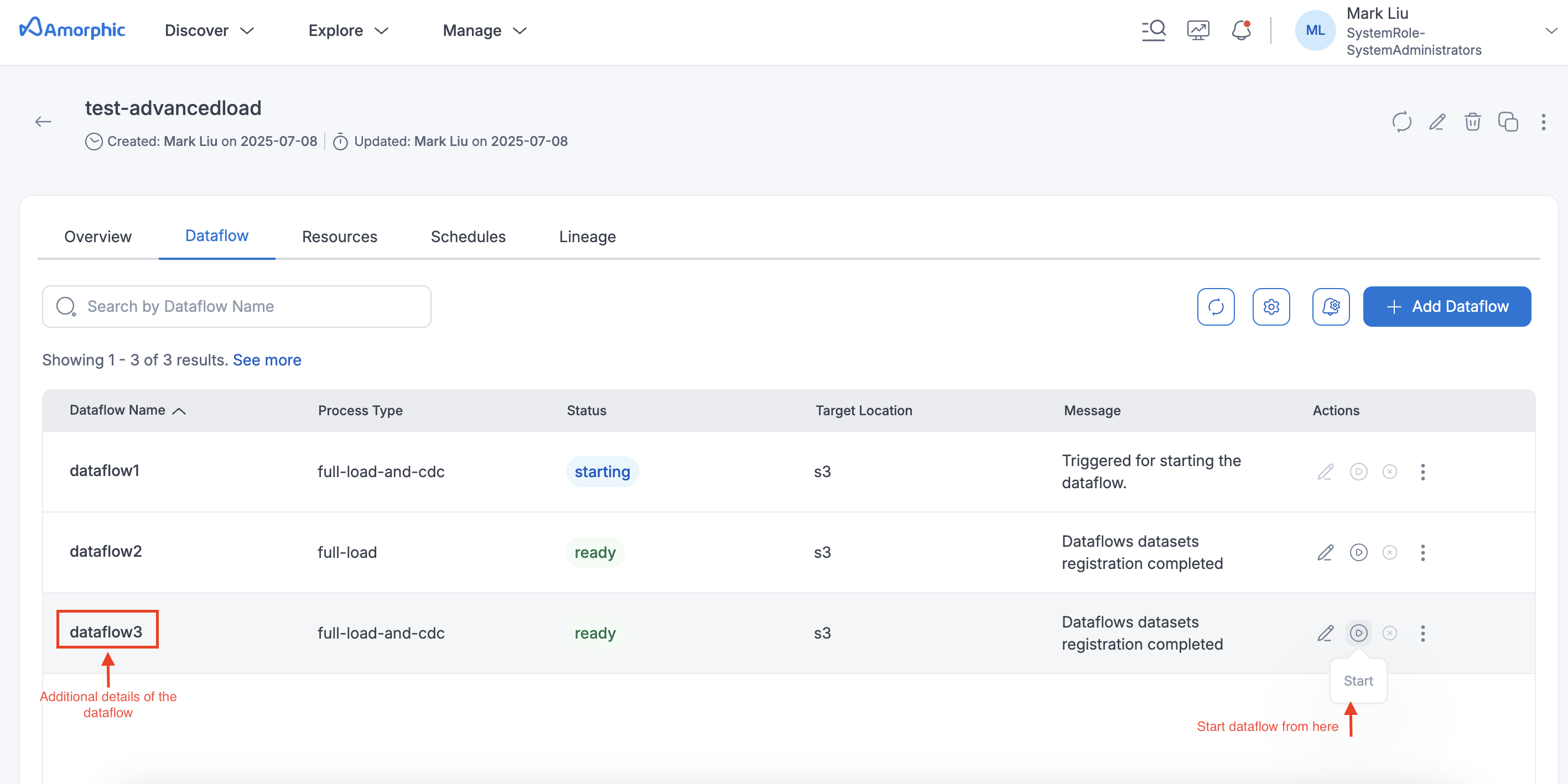 JDBC Dataflow start
