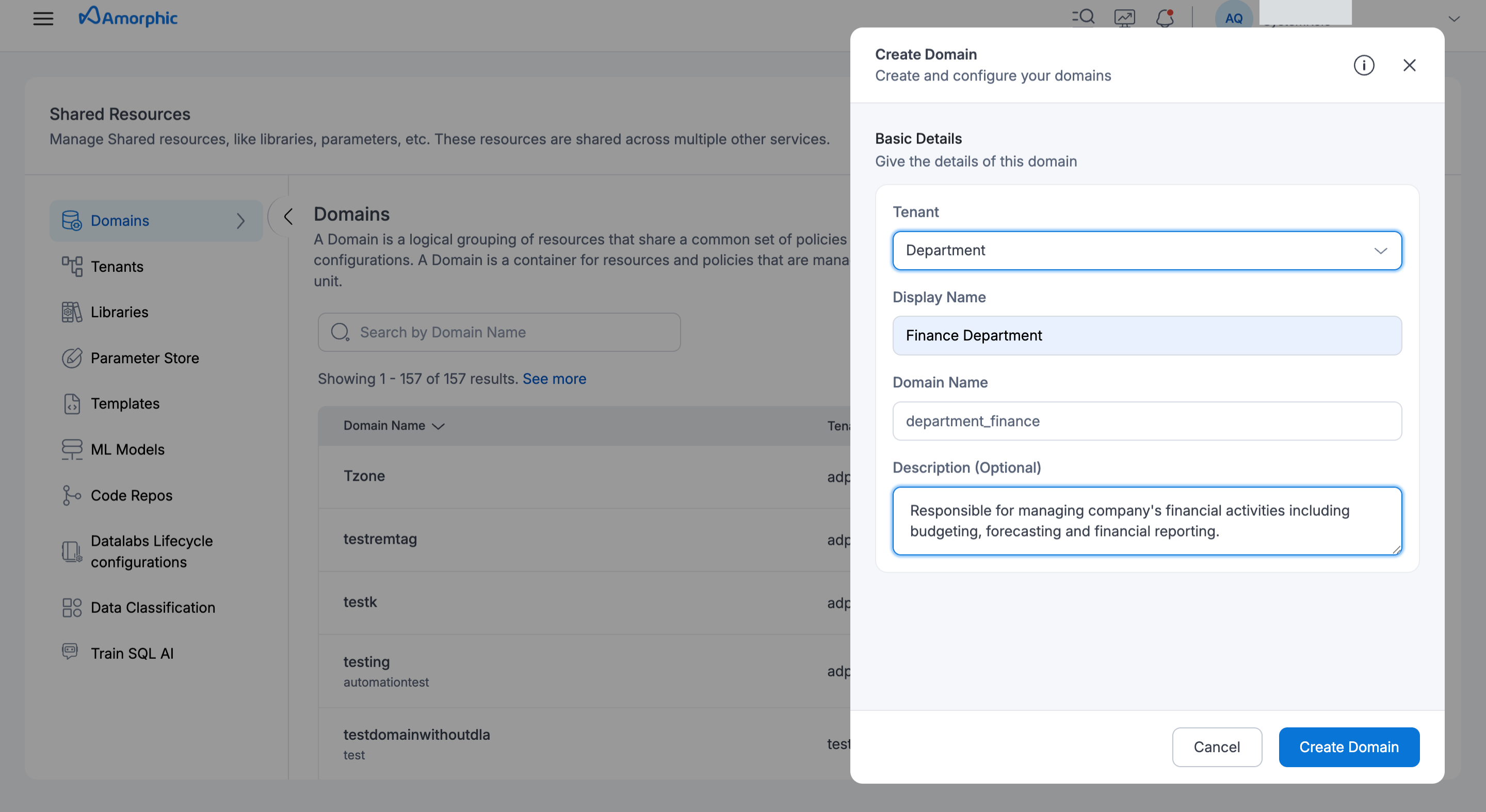 Multi-Tenant Domain Creation
