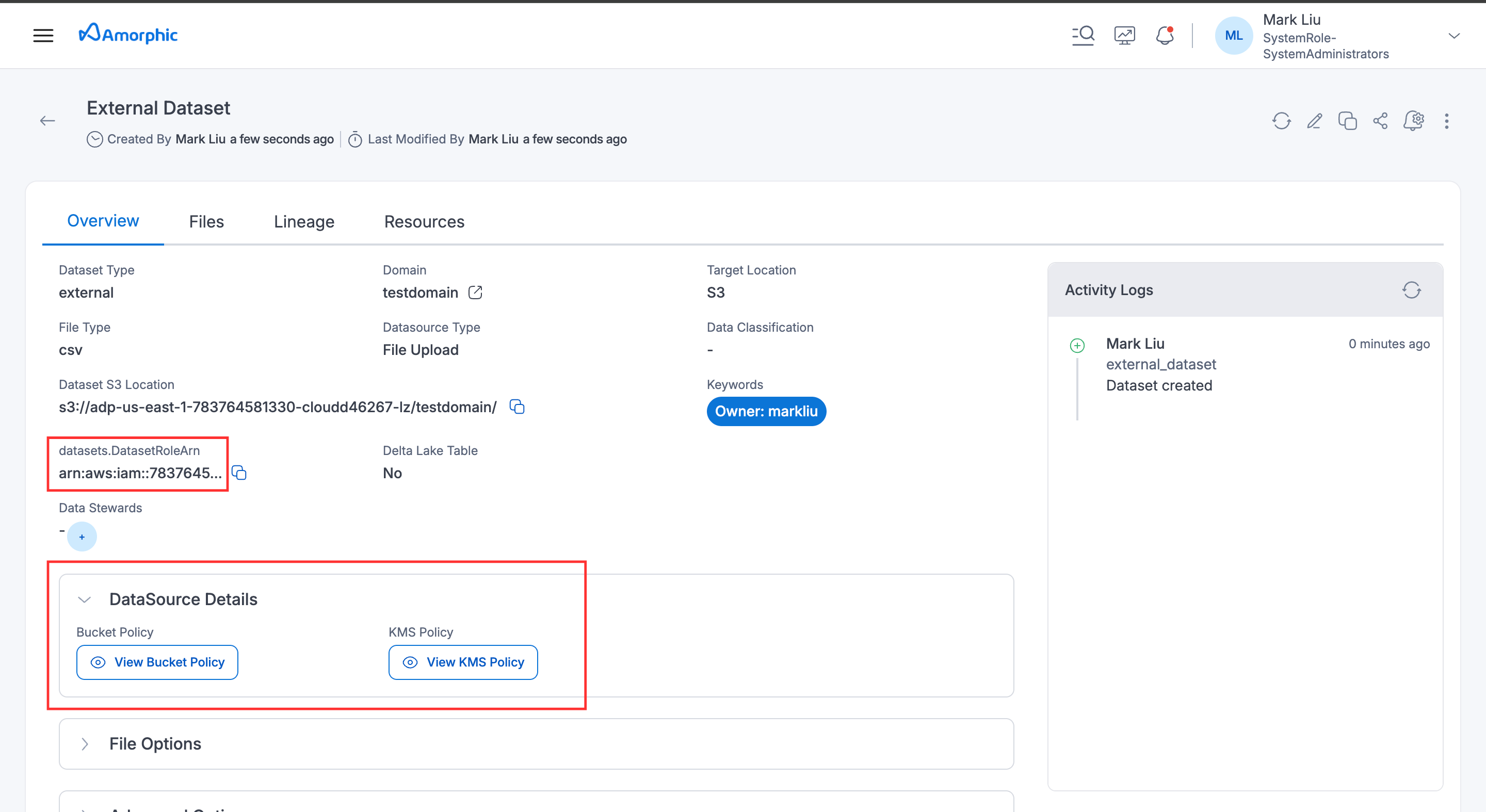 external dataset details