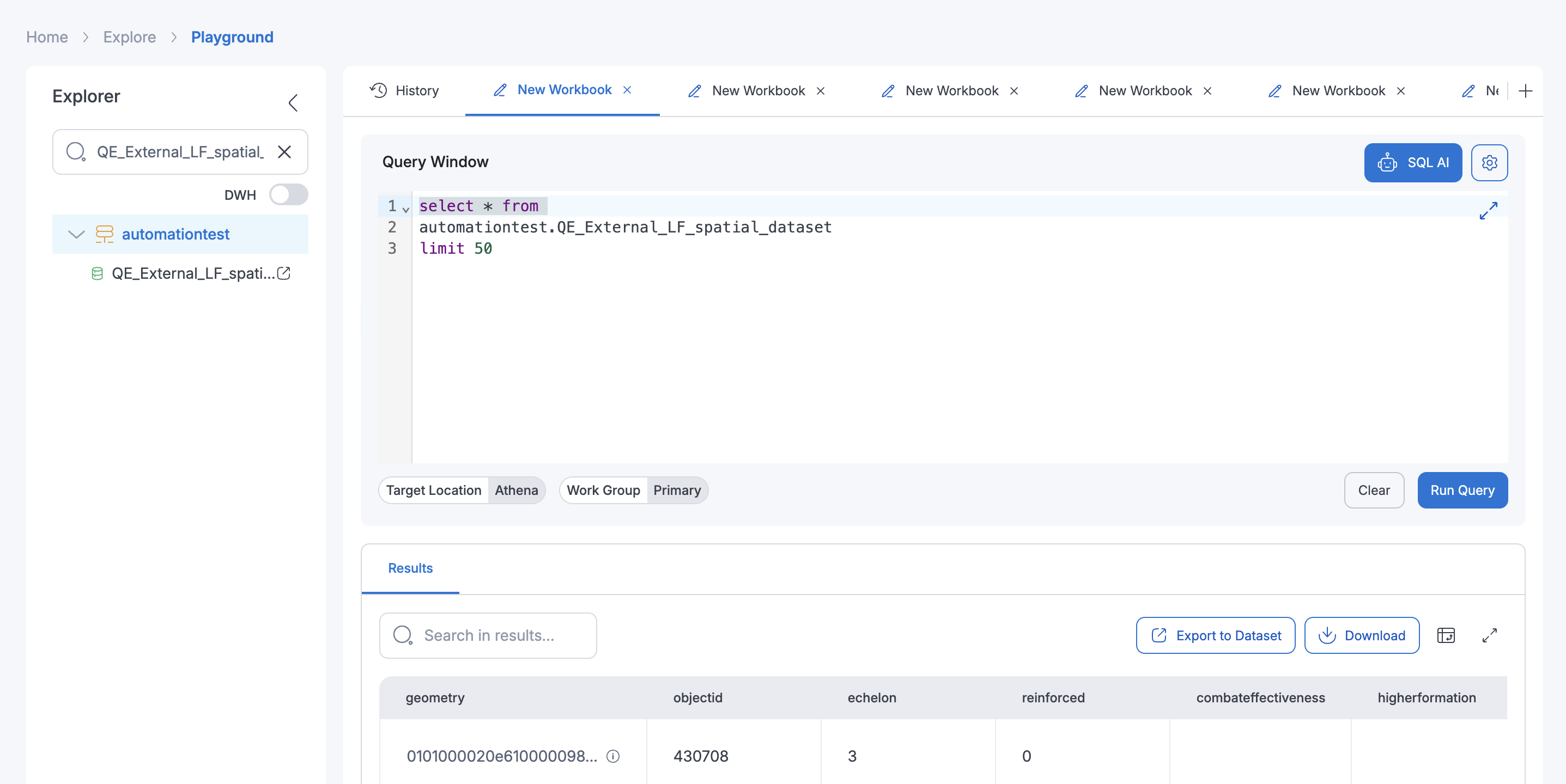 Query Athena Datasets 