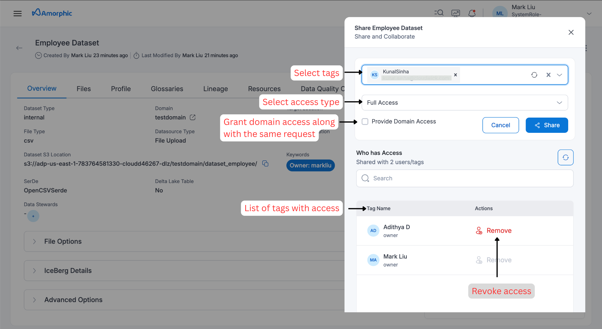 Share Dataset Access