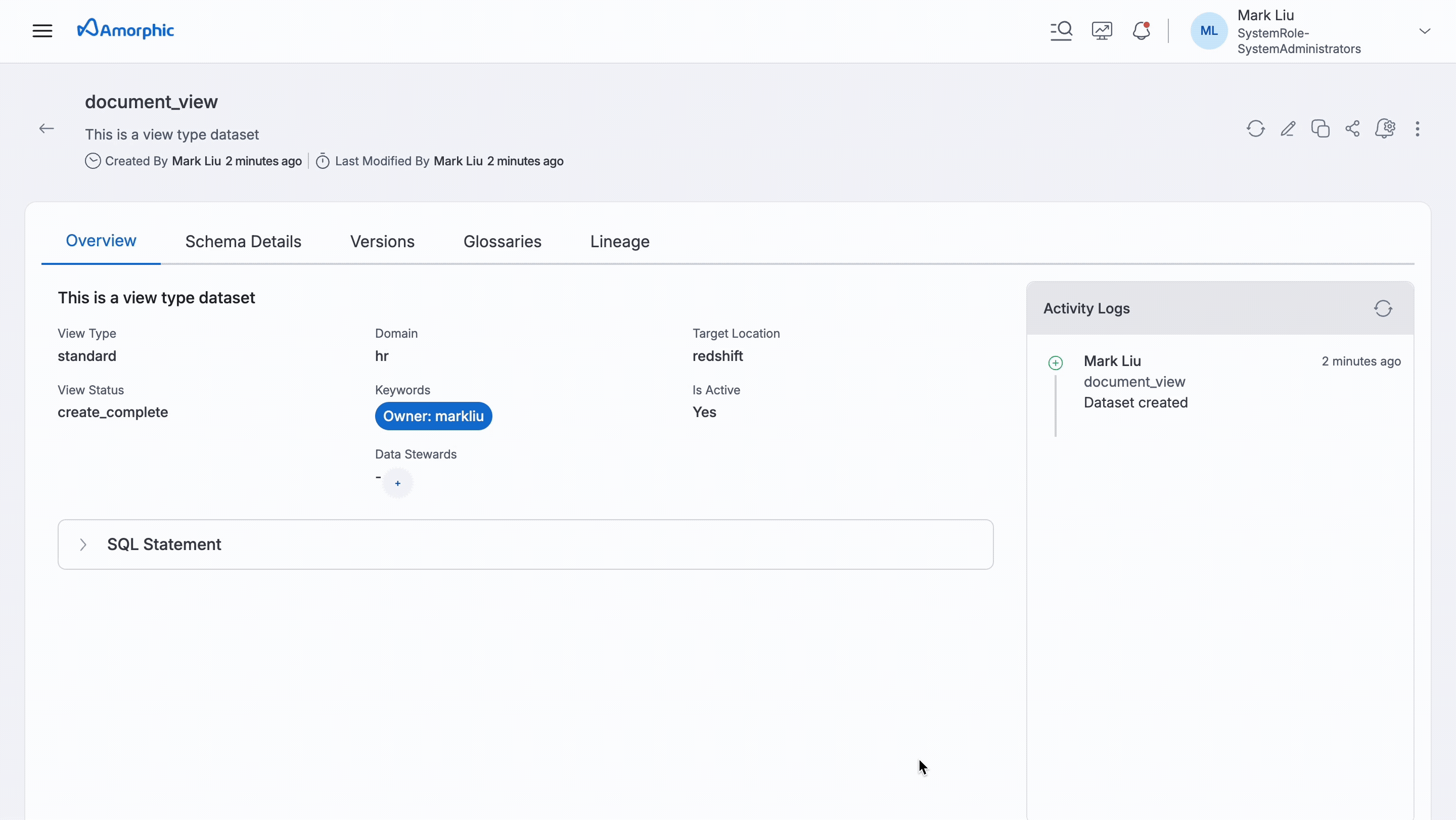 Standard View Details