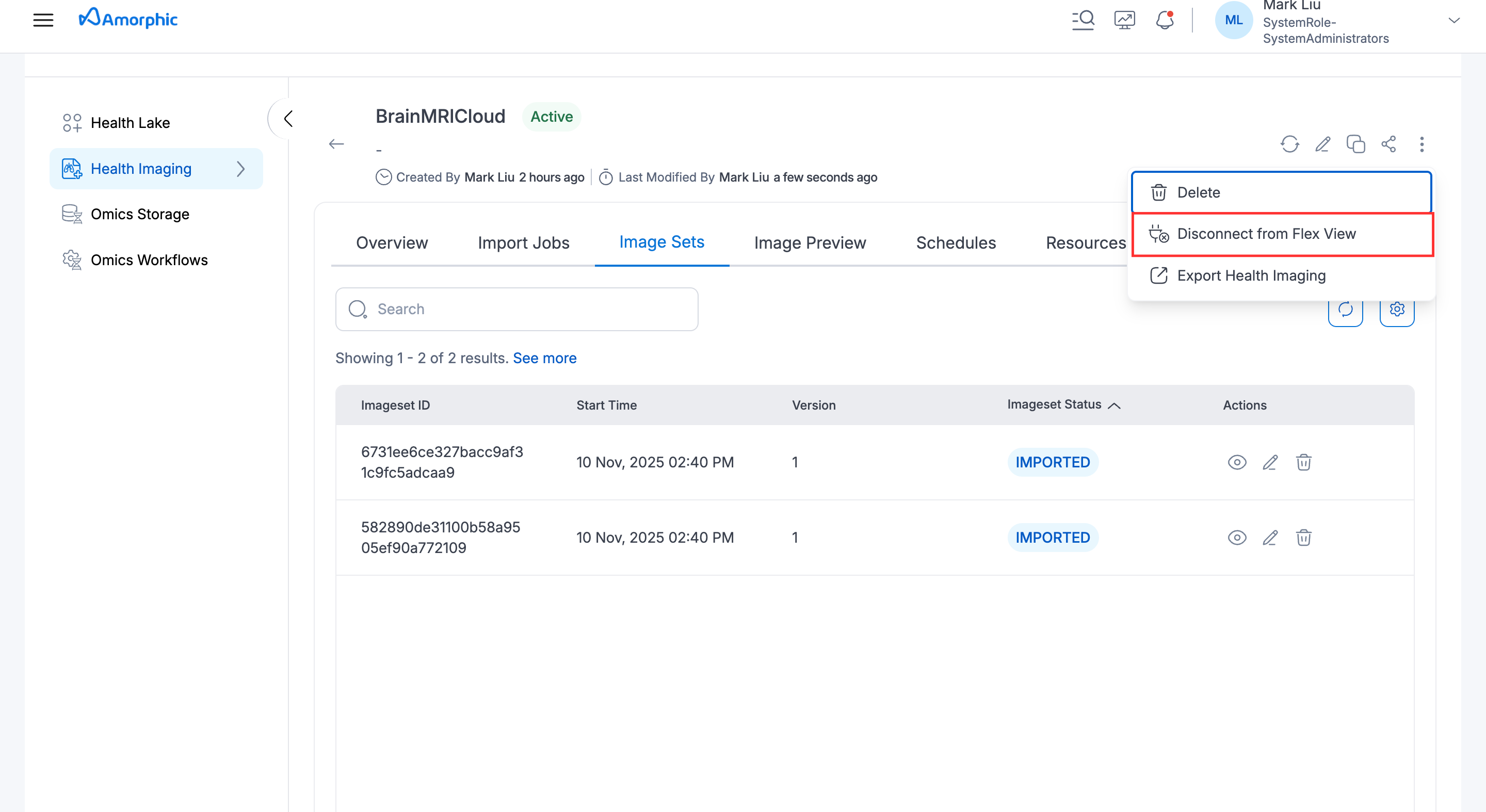 Disconnect HealthImaging store from image viewer
