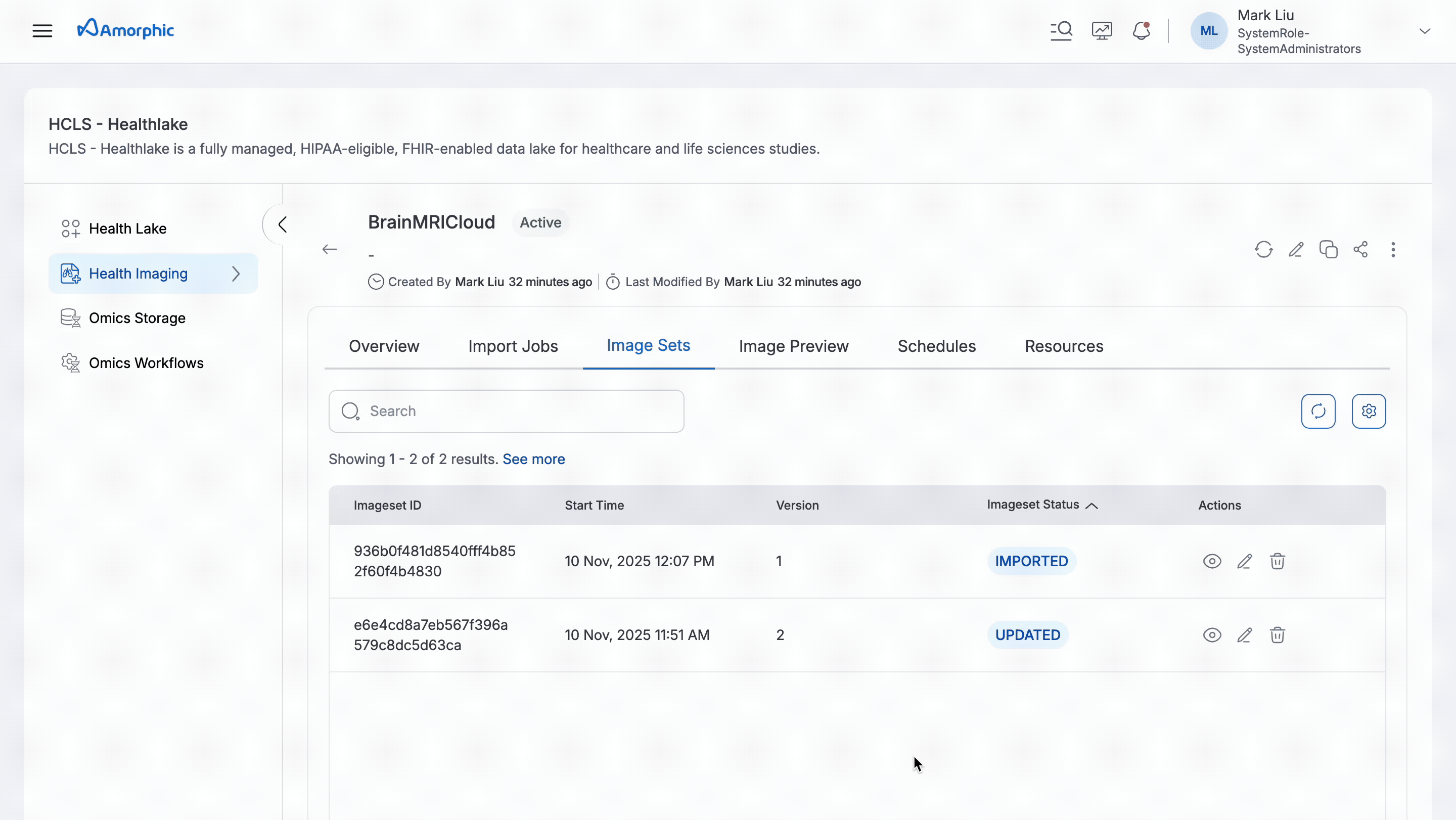 HealthImaging imageset update
