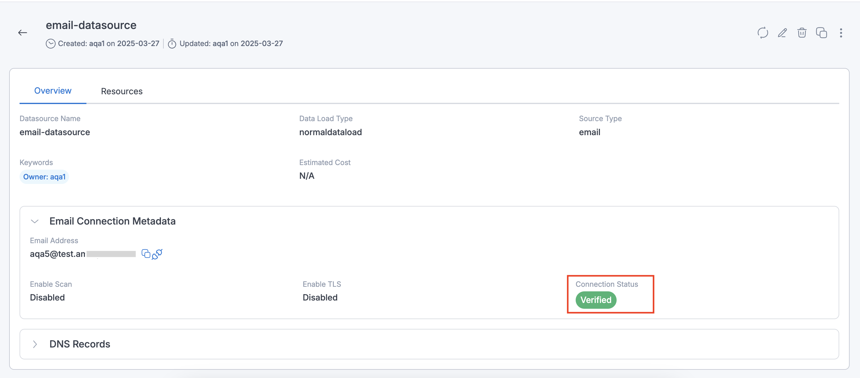 Datasource Verification