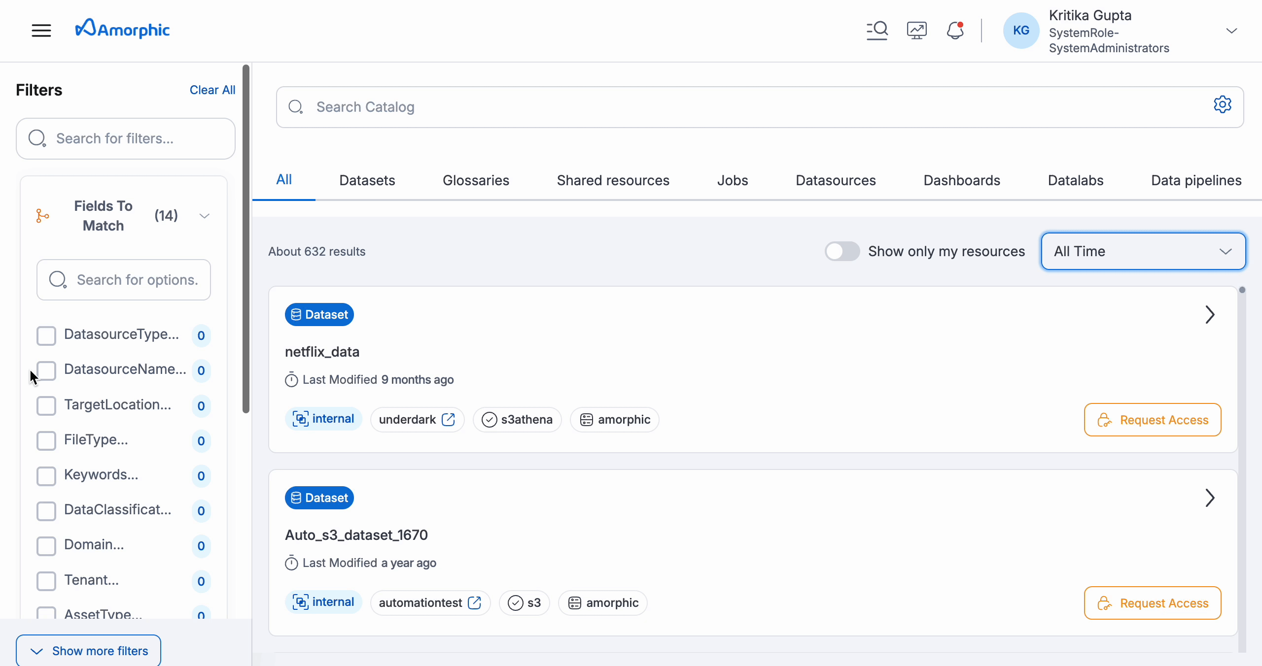 Catalog Fields to Match
