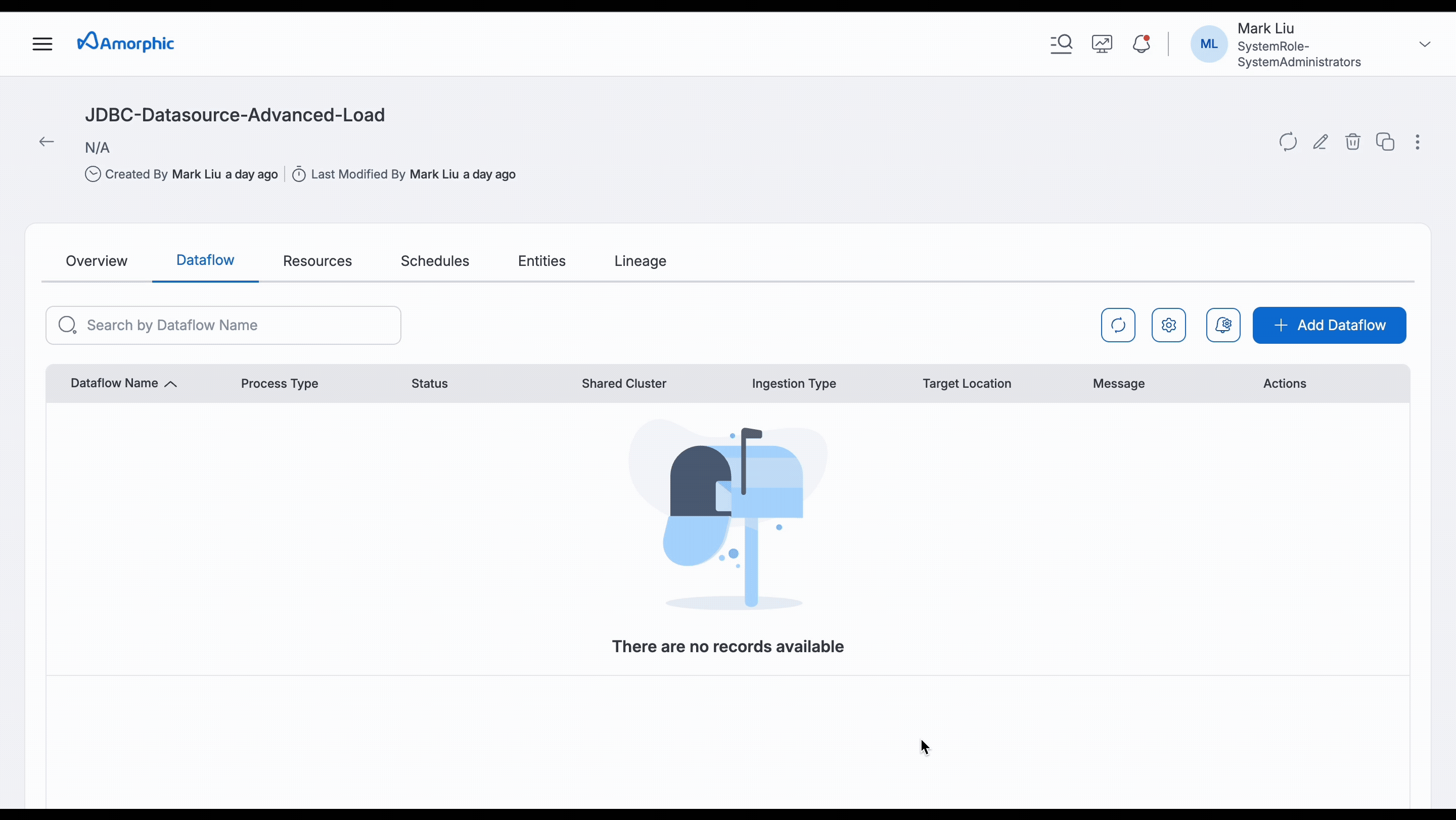 JDBC Dataflow create