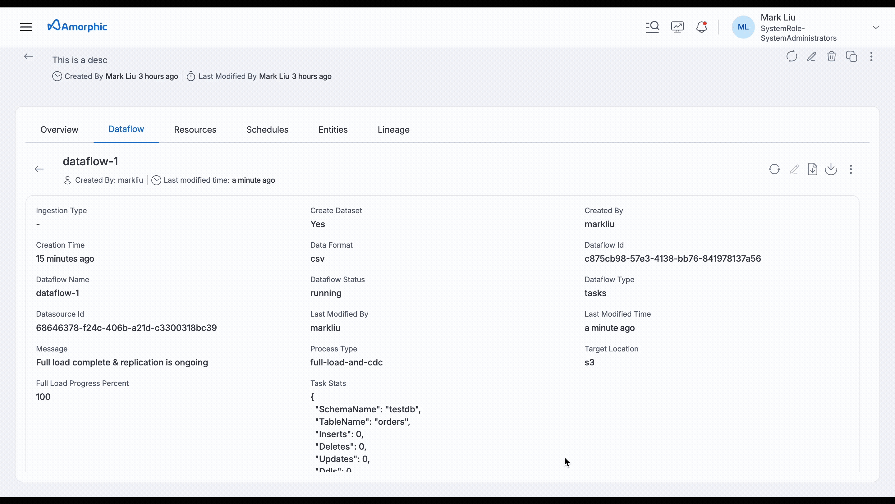 JDBC Dataflow table stats