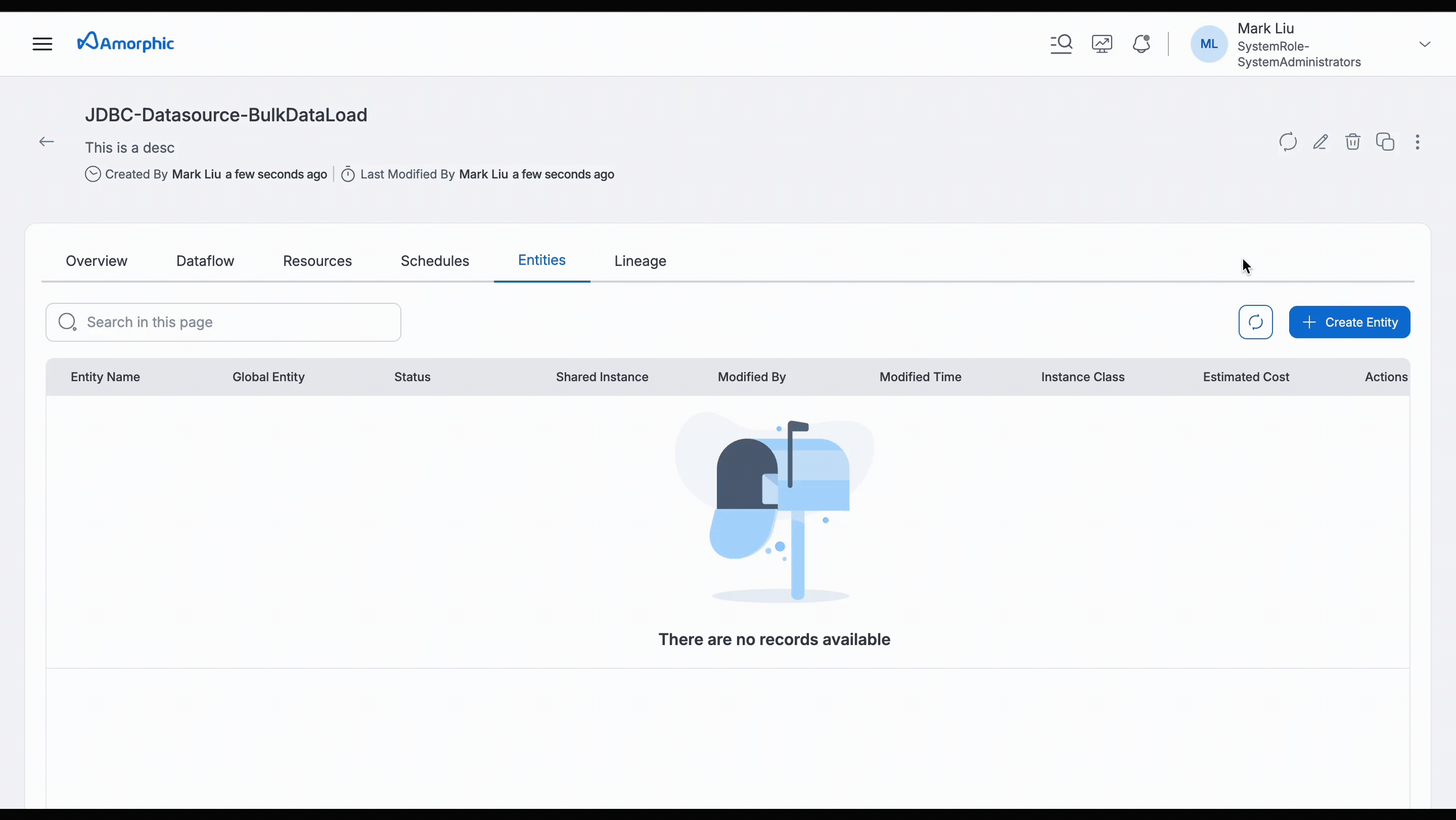 JDBC Datasource entity creation