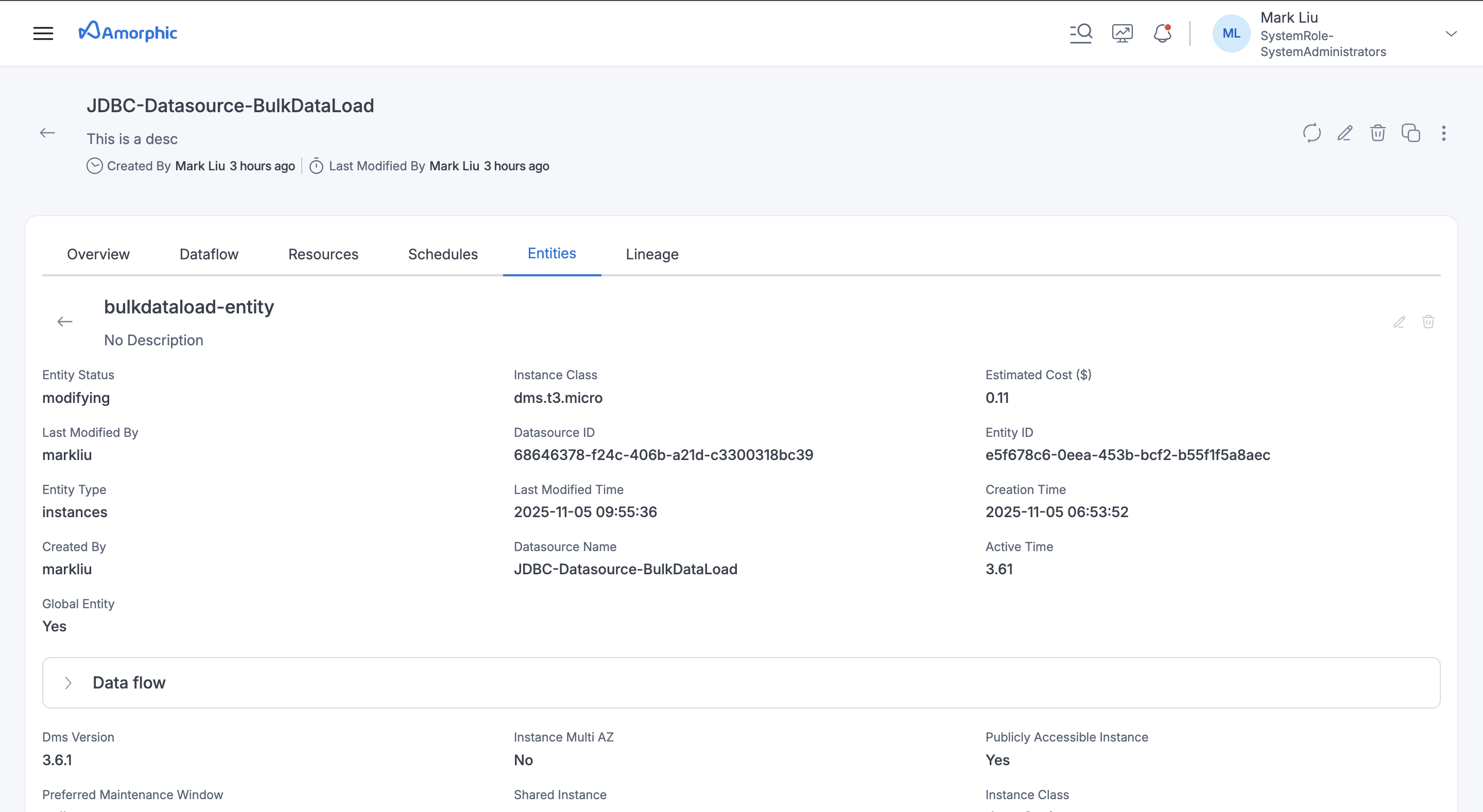 JDBC Datasource entity details