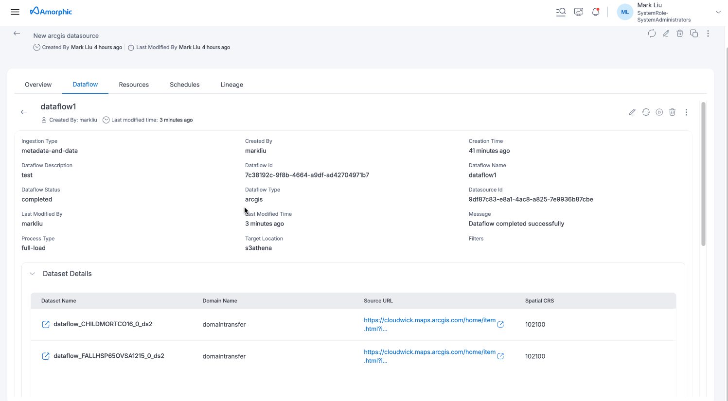 ArcGIS Dataflow Executions
