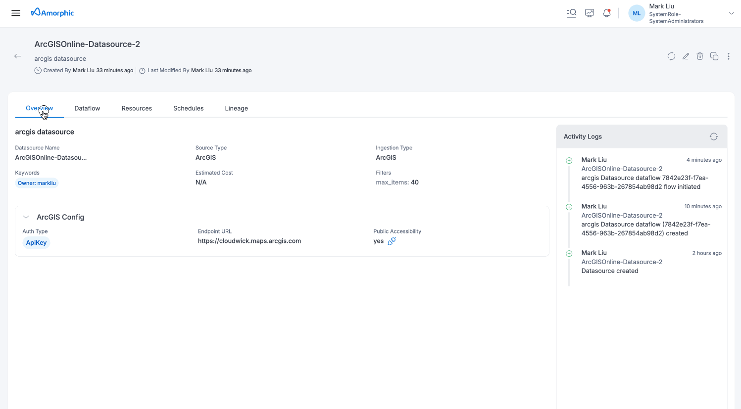 ArcGIS Dataflow Schedule