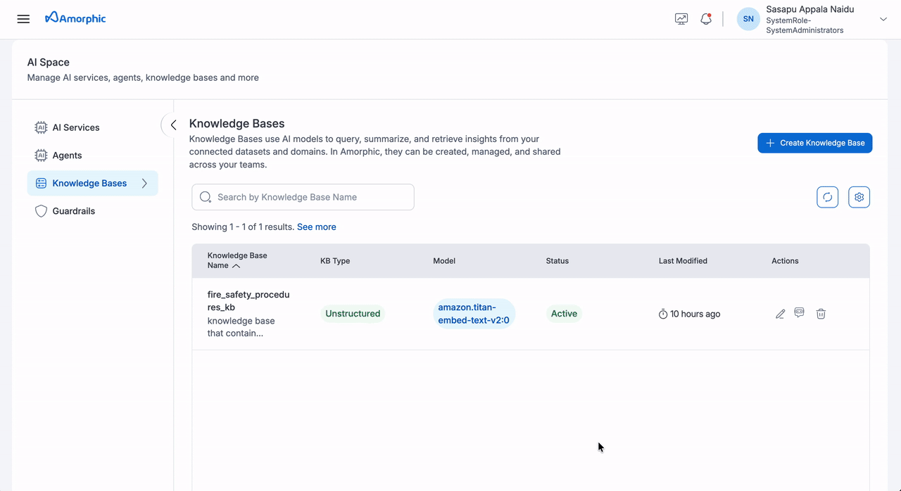 Delete Knowledge Base