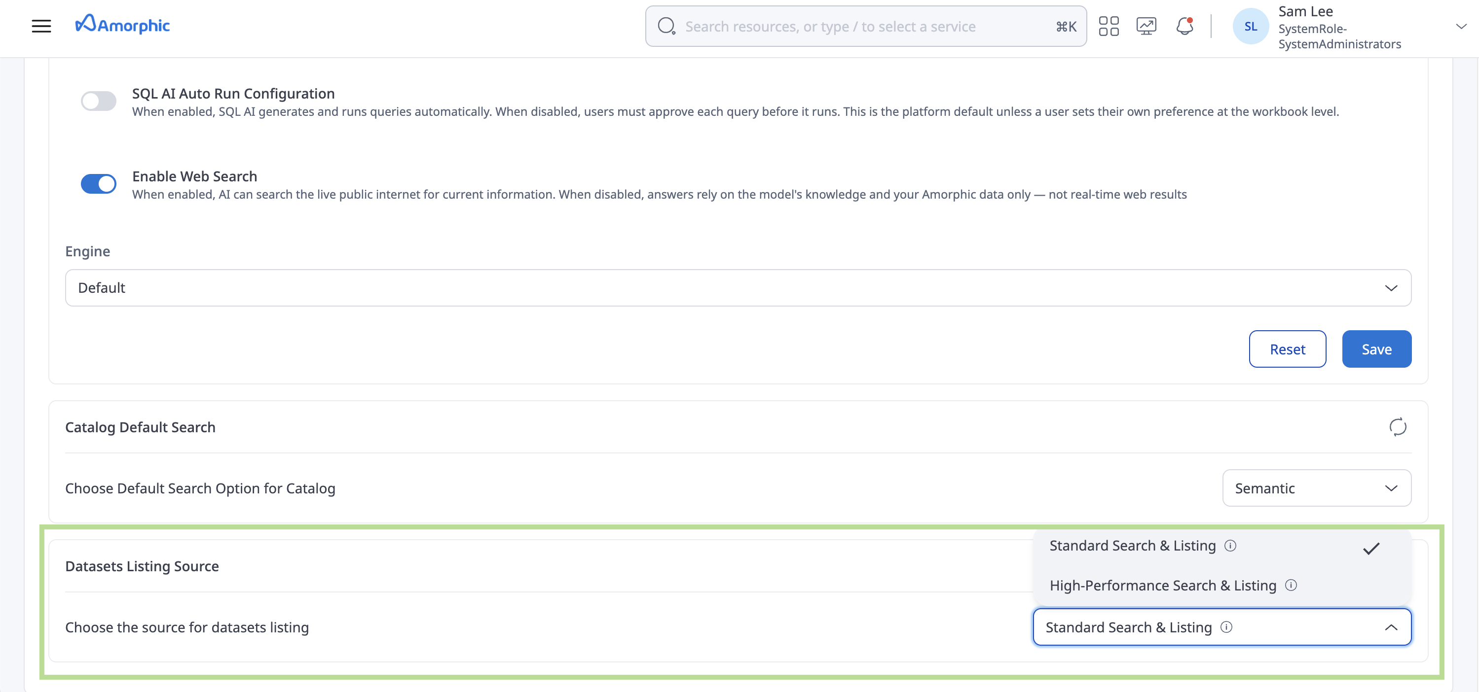 Datasets Listing Source