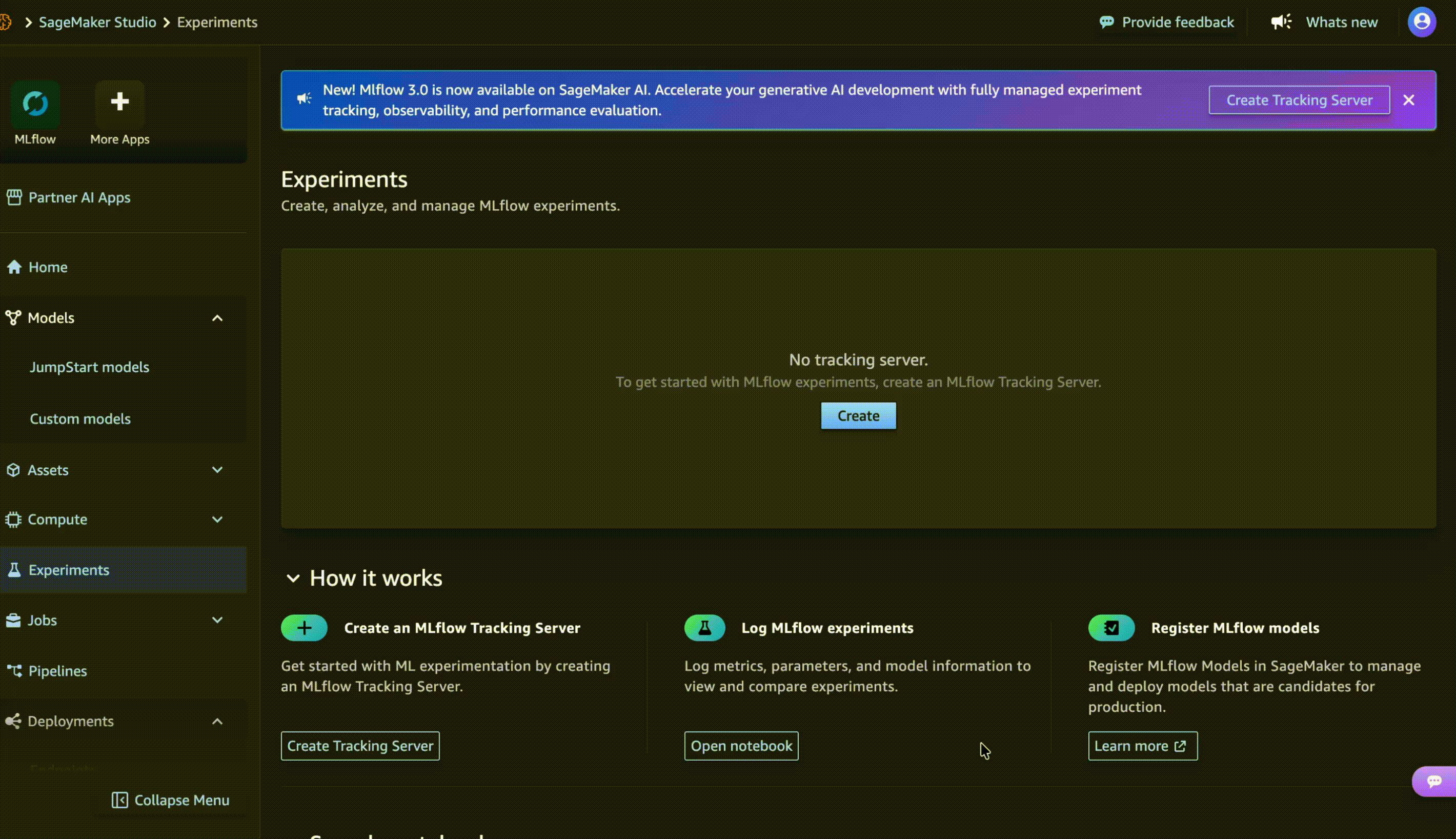 Create MLflow Tracking Server