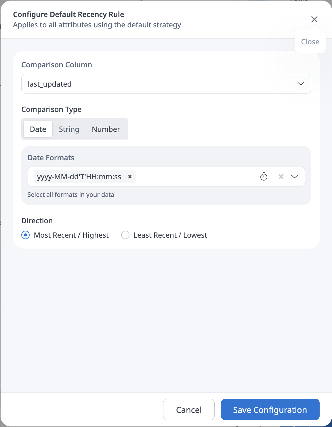 Configure Recency Rule