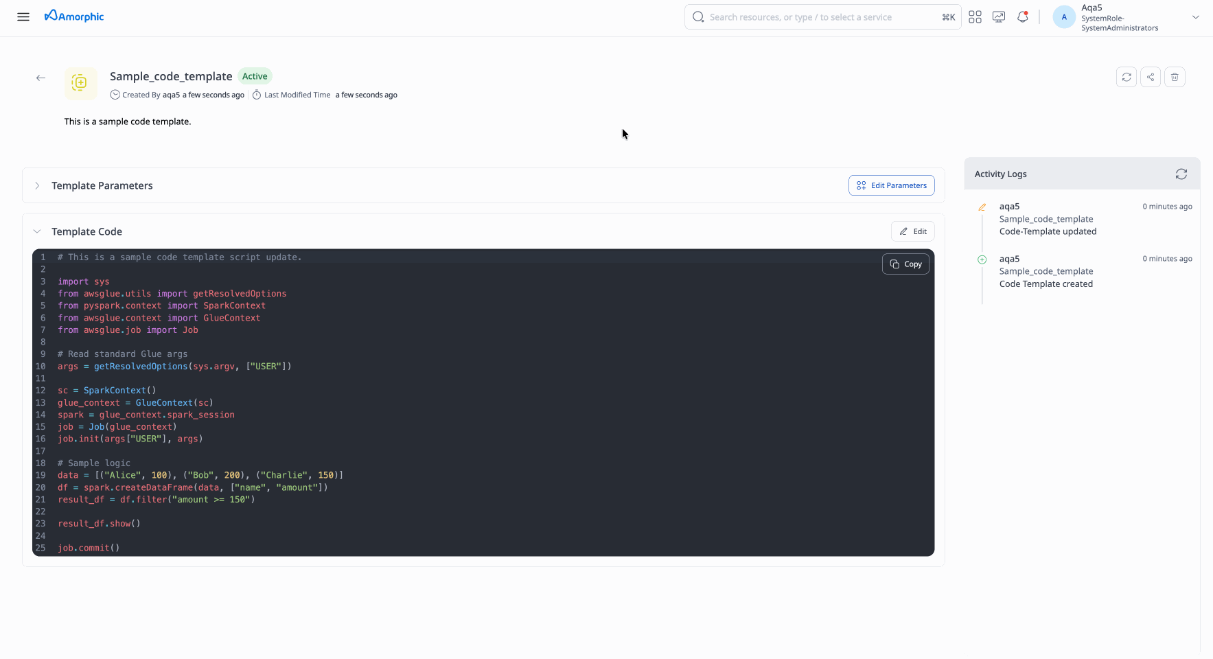 Delete code template