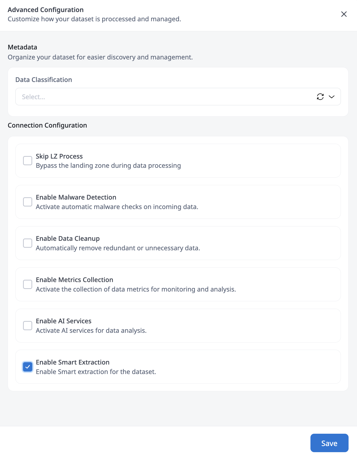 Enable/Disable Smart Extraction