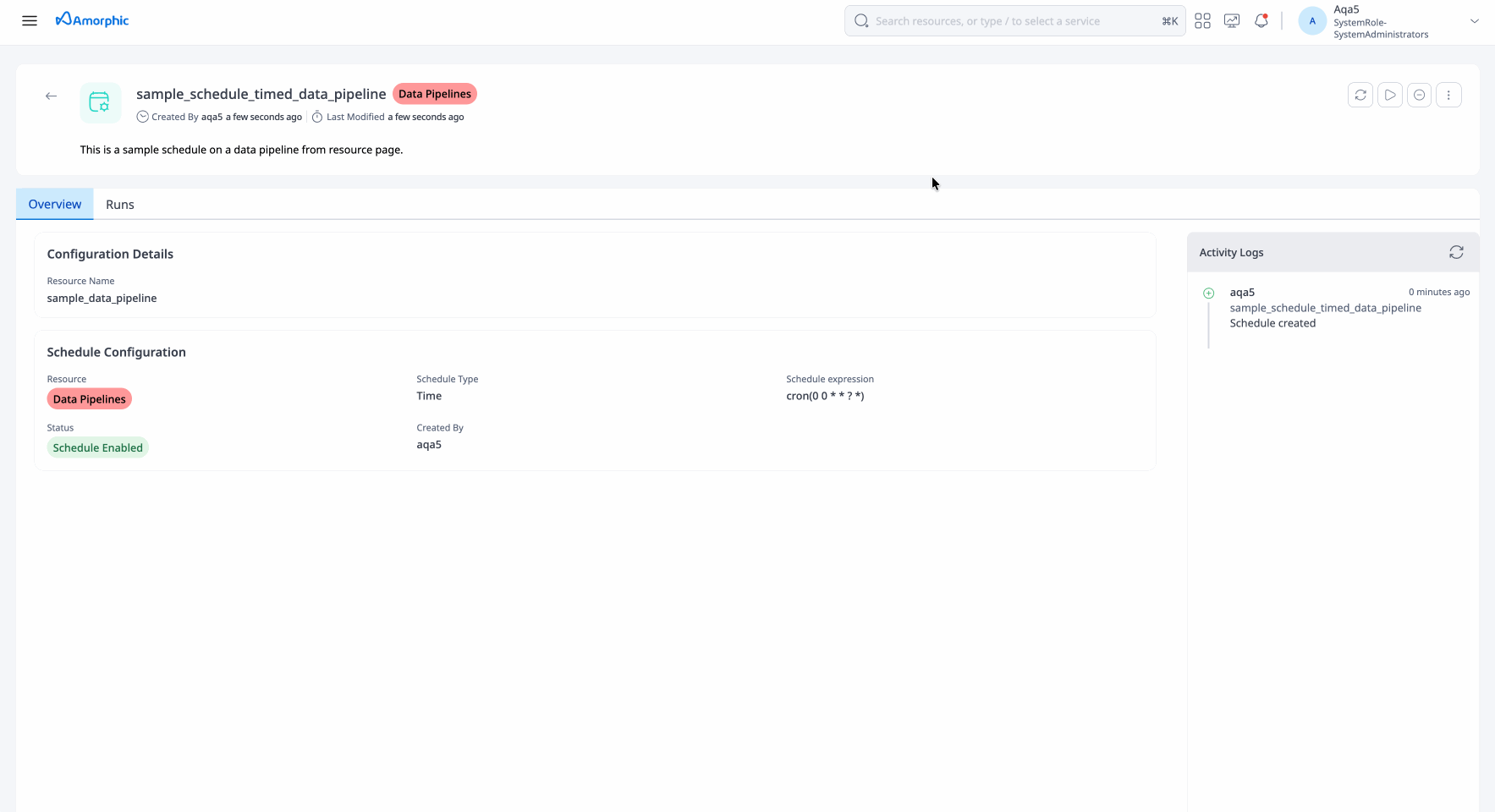 Schedule Resource Disabling