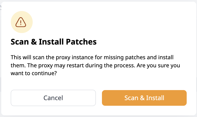 Scan and install confirmation